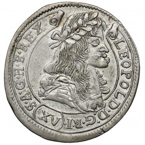 Węgry, Leopold I, 15 krajcarów 1680 KB, Kremnica