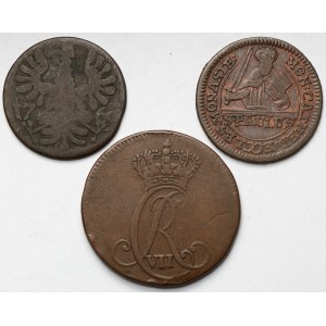 Niemcy, Monety brązowe 1748-1787 - zestaw (3szt)