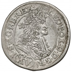 Węgry, Leopold I, 15 krajcarów 1691 KB, Kremnica
