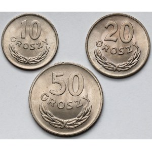 10, 20 i 50 groszy 1949 CuNi - zestaw (3szt)