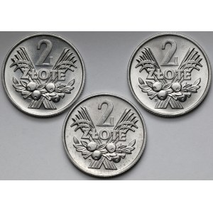 2 złote 1970 - zestaw (3szt)