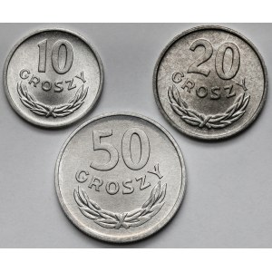 10, 20 i 50 groszy 1961-1970 - zestaw (3szt)
