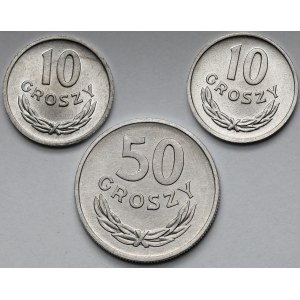 10 i 50 groszy 1961-1970 - zestaw (3szt)
