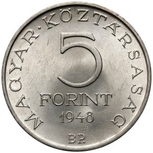 Węgry, 5 forintów 1948 BP - Petofi Sandor