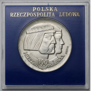 Próba SREBRO 100 złotych 1966 Mieszko i Dąbrówka - głowy