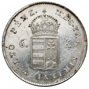 Węgry, 6 krajcarów 1849 NB, Nagybanya