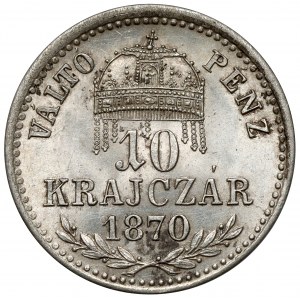 Węgry, Franciszek Józef I, 10 krajcarów 1870 KB, Kremnica