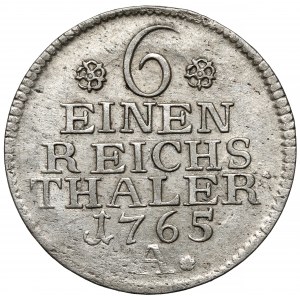 Prusy, Friedrich II, 1/6 talara 1765-A, Berlin