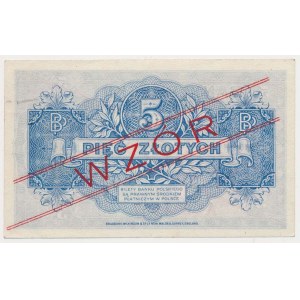 Londyn, 5 złotych 1939 - WZÓR - A 1 234 567