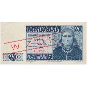 Londyn, 20 złotych 1939 - WZÓR - A 012345