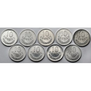 10 groszy 1966-1972 - zestaw (9szt)