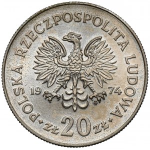 Próba MIEDZIONIKIEL 20 złotych 1974 Nowotko