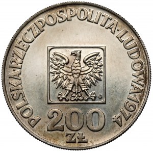 Próba SREBRO 200 złotych 1974 XXX lat PRL