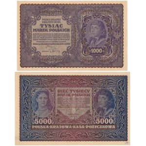 Zestaw 1.000 mkp 1919 i 5.000 mkp 1920 (2szt)
