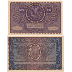 Zestaw 1.000 mkp 1919 i 5.000 mkp 1920 (2szt)