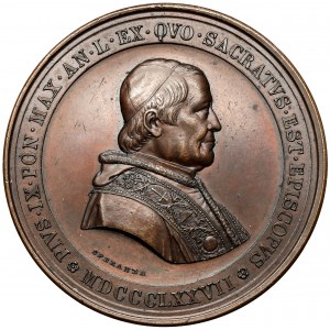 Watykan, Medal, Pius IX, Medal jubileusz episkopalny 1877