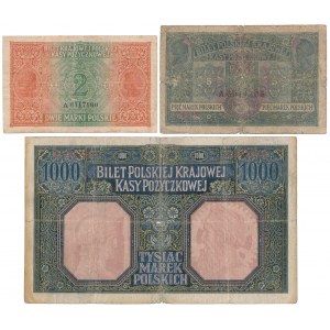 Zestaw 2 mkp 1916 jenerał i 5 i 1.000 mkp 1916 Generał (3szt)