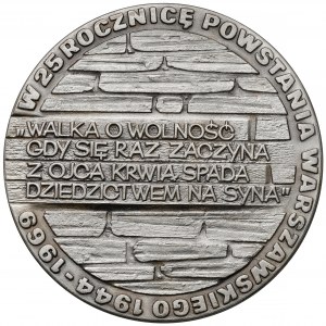 Medal SREBRO 25 rocznica Powstania Warszawskiego 1969
