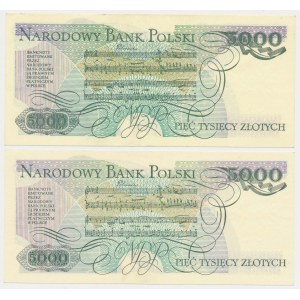 5.000 zł 1982 - BZ i 5.000 zł 1986 - BS - zestaw (2szt)