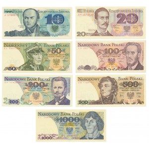 PRL, zestaw banknotów (7szt)