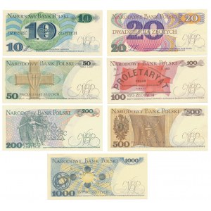 PRL, zestaw banknotów (7szt)