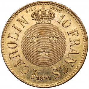 Szwecja, Karol XV, Carolin (10 franków) 1871
