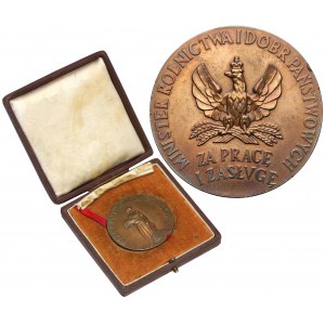 Medal Za Pracę i Zasługę 1926-1927 - z pudełkiem i zaświadczeniem