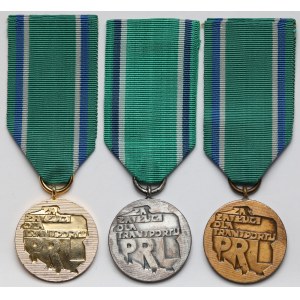 PRL, Medale, Za Zasługi dla Transportu PRL - zestaw (3szt)