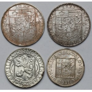 Czechosłowacja, 10, 20 i 100 koron 1931-1948 (4szt)