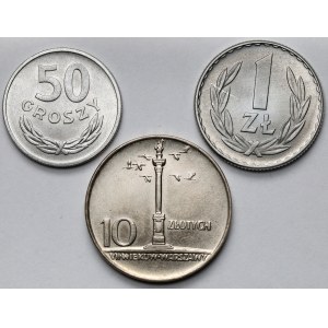 50 groszy - 10 złotych 1949-1966 - zestaw (3szt)