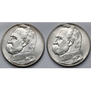 Piłsudski 10 złotych 1934 i 1938 - zestaw (2szt)