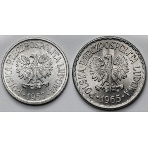 50 groszy 1957 i 1 złoty 1965 - zestaw (2szt)