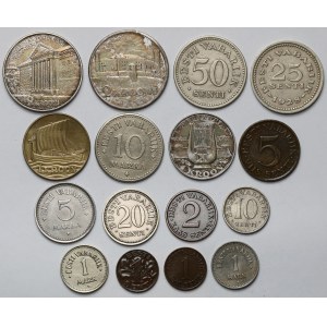 Estonia, 1 sent - 9 koron 1922-1939 - zestaw (16szt)