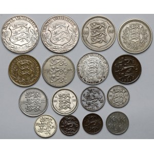 Estonia, 1 sent - 9 koron 1922-1939 - zestaw (16szt)