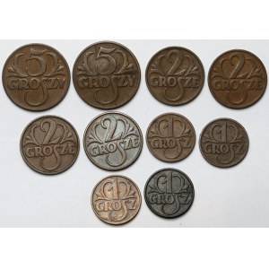 1 - 5 groszy 1930-1933 - zestaw (10szt)