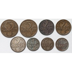 1-5 groszy 1925-1928 - zestaw (8szt)