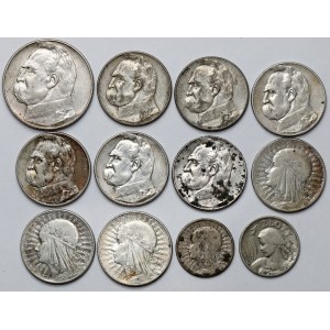 1-10 złotych 1925-1937 - zestaw (12szt)