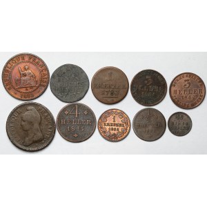 Świat MIX, miedziane monety, głównie Niemcy - zestaw (10szt)