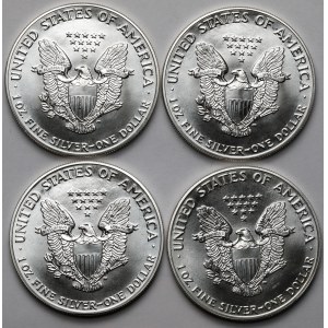 USA, 1 dolar 1987-1988 - zestaw (4szt)