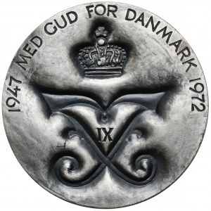 Dania, Fryderyk IX, Medal SREBRO 25-lecie panowania 1972