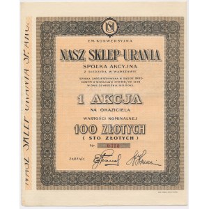 NASZ SKLEP-URANIA Sp. Akc., 100 zł