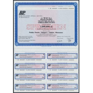 Bank Pocztowy Sp. Akc. w Bydgoszczy, 1 mln zł 1990 - SPECIMEN