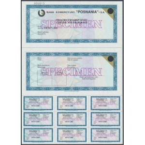 POSNANIA Bank Komercyjny, Świadectwo Depozytu, 5.000 DEM - SPECIMEN