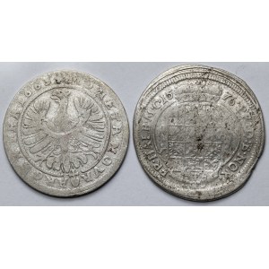 Śląsk, 15 krajcarów Brzeg 1663 i Niemcy, 1/6 talara 1676 - zestaw (2szt)