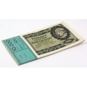 Bankowa paczka 500 zł 1940 - A - WSZYSTKIE NUMERY KOLEJNO (20 szt)