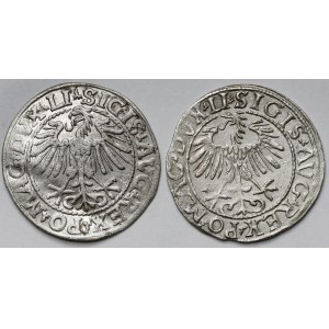 Zygmunt II August, Półgrosze Wilno 1548 i 1557 - zestaw (2szt)