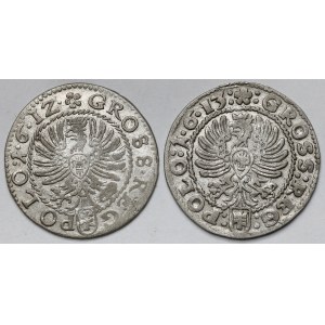 Zygmunt III Waza, Grosz Kraków 1612 i 1613 - zestaw (2szt)