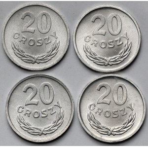 20 groszy 1972-1976 - zestaw (4szt)