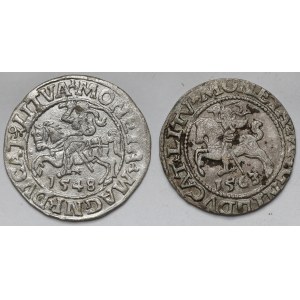 Zygmunt II August, Półgrosze Wilno 1548 i 1563 - zestaw (2szt)