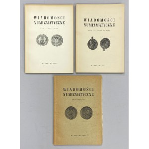 Wiadomości numizmatyczne 1961 - komplet (3szt)